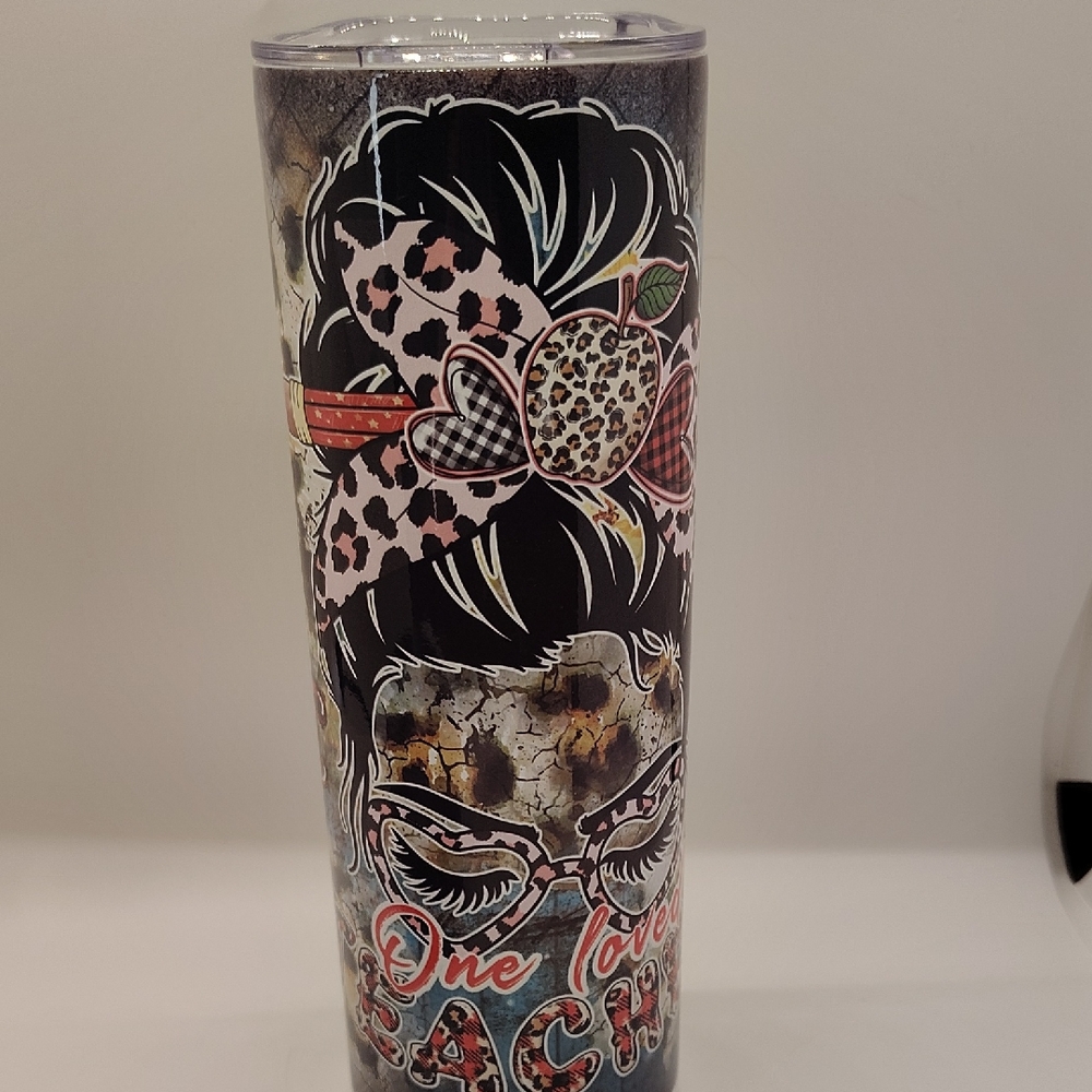 Leopard Print One Loved Teacher 20oz Tumbler